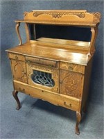 Beautiful Carved Oak Sideboard with Mirror