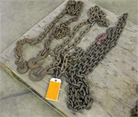 (3) Chains, Approx 3/8"x8FT, 3/8"x9 1/2FT &