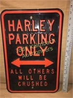 Nostalgic Harley Davidson parkinig sign