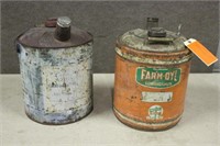 (2) 5 Gallon Oil Cans- Farm-oyl and