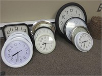 Grouping of Various Wall Clocks