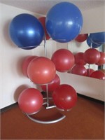 Lot of PRO Series Fitness Balls and Stand