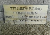 RAILROAD TRESPASSING HAND-PAINTED SIGN