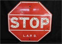 RARE L.A.P.D EMBOSSED STOP SIGN