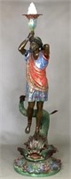 Venetian Blackamoor Bronze Torchiere Man