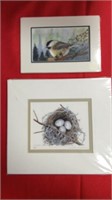 Chickadee print and red eyed Vireo  nest print