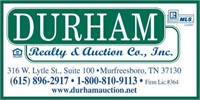 DURHAM REALTY & AUCTION CO., DOES NOT SHIP ITEMS