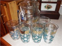 Lot #161 Vintage Pattern glass 6-piece juice