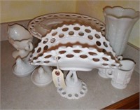 Lot #138 Large Qty of milk glass to include: