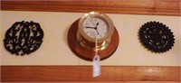 Lot #135 Howard Miller brass ships clock, (2)