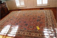 pink patterned rug; 8 x 10