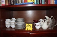 6 pitchers and misc. "Queen Anne"  cups and