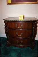 3 drawer marble top table