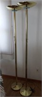 Lot #104 Pair of brass torche style floor lamps