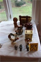 misc. figurines and candle sticks