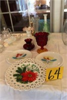 misc. vases plus decorative plates