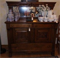 Lot #98 Gorgeous antique Oak 3 drawer over