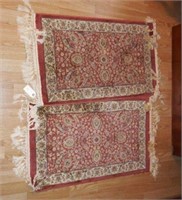 Lot #73 Pair of floral scatter rugs (2ft x 4ft)