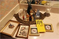 vanity tray with small bottles of perfume;