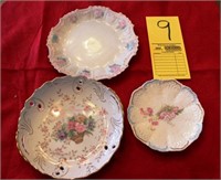 3 decorative plates, one marked Germany, one