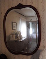 Lot #76 Antique framed beveled wall mirror