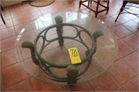 round top glass coffee table