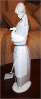 Lot #27 Lladro style goose girl figurine 13”