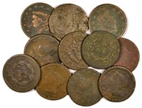 11 Piece "Cull" Large Cent Lot.