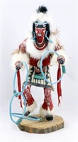 Hoop Dancer Navajo Kachina Doll Signed 12" Tall