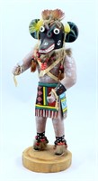 Hopi Black Ogre Kachina Doll Hand Carved Signed