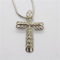 Sterling Silver Necklace & Cross Pendant