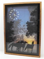 Shadow Box Horse Silhouette Scene Wall Clock