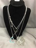 3 Silver Tone Necklaces