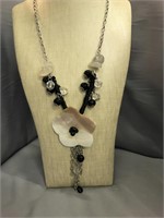 Contemporary Necklace w/ Shell Floral Detail