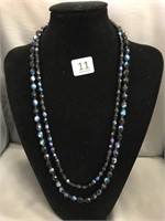 Black Opalescent Beaded Necklace