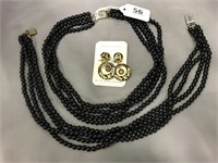 Vintage Black Multi Strand Necklaces