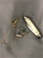 Vintage Men's Jewellery & Pocket Knife Lot