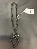 Pewter Celtic Heart  Necklace