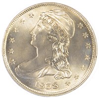 AU Or Better Details 1838 Bust Half Dollar.