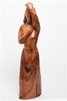 American Folk Art Carved Figure of a Woman