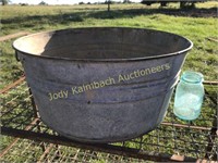 Old galvanized wash tub