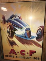 1938 Monaco Grand Prix race car poster repro