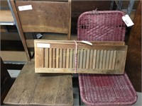 LOT W/ 2 OLD CHAIRS, SHUTTERS