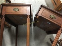 LOT OF 2 DROP LEAF END TABLES (AS IS)