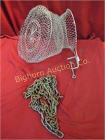 Chain 1/4" x 10ft, Collapsible Fish Basket 2pc lot