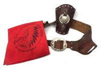 Leather Cuff & Belt w/ Sioux City Handkerchief