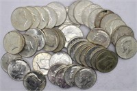 40 1964 Kennedy 90% Silver Half Dollars $20 Face
