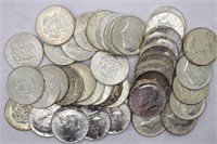(40) 1964 Kennedy 90% Silver Half Dollars $20 Face