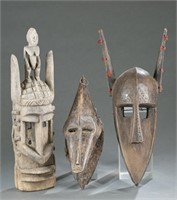 3 West African masks. 20th century.