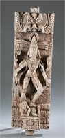 Carved wooden relief sculpture